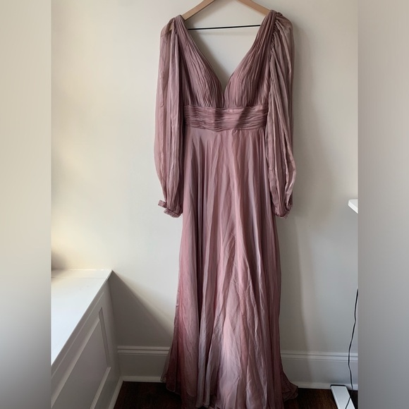 Mac Duggal Chiffon Open Sleeve A Line Gown Size 2 NEW - Picture 5 of 13